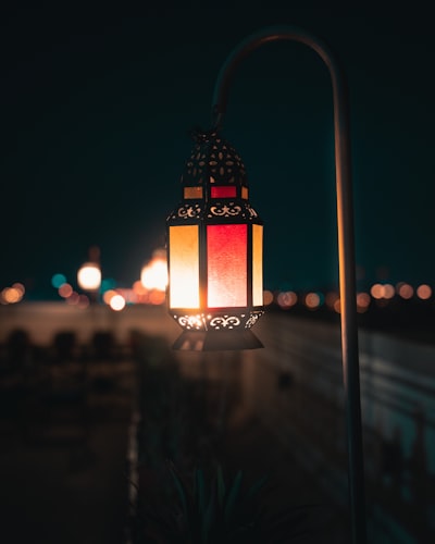 Beautiful hanged up lanterns on top of Ayla Hotel, Al ain