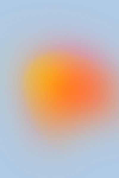 abstract warm orange orb on blue gradient background